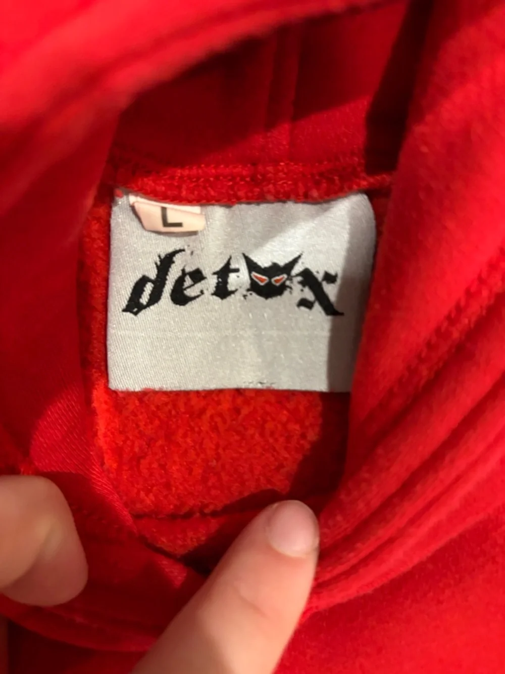 Red Graphic Rhinestone Hooded Sweatshirt - Picture 3 of 3